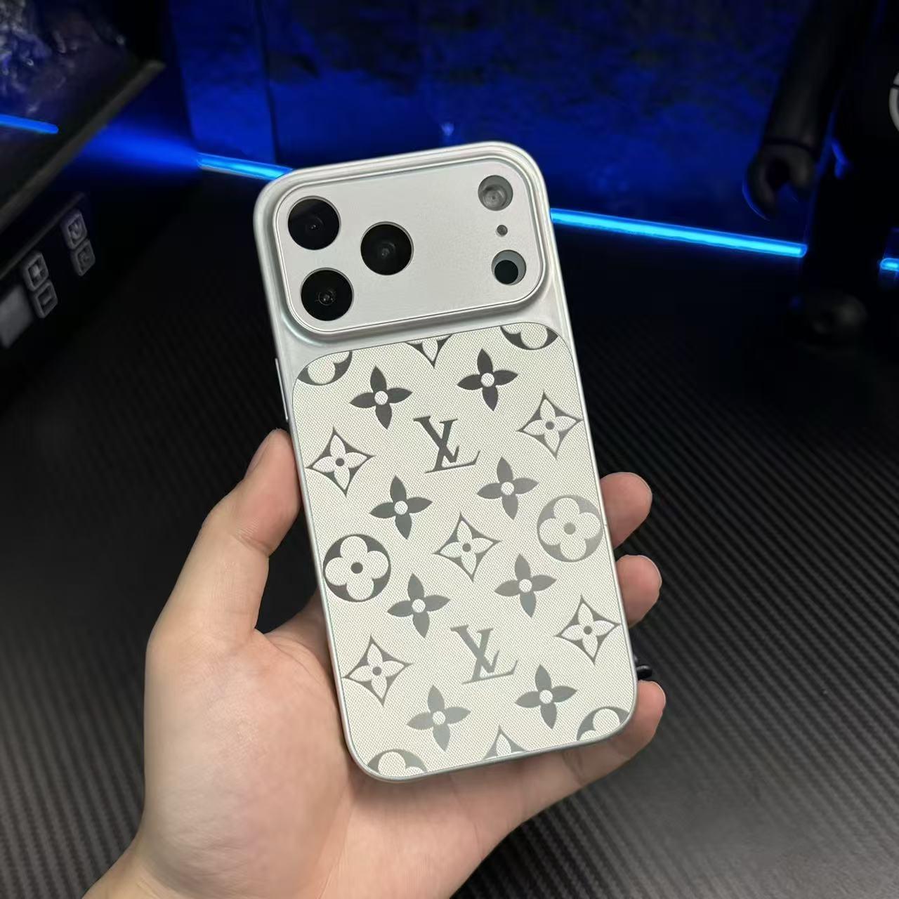 Luxury Monogram Pattern Leather Phone Case with Full Camera Protection