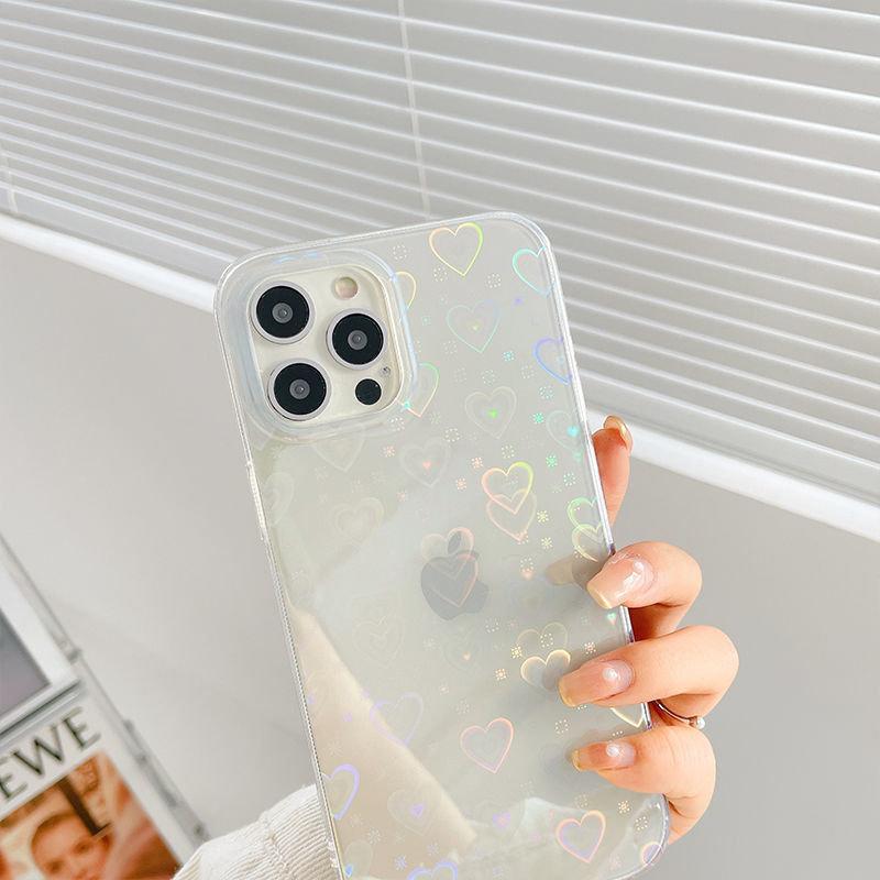 Corazón holográfico Funda de iPhone