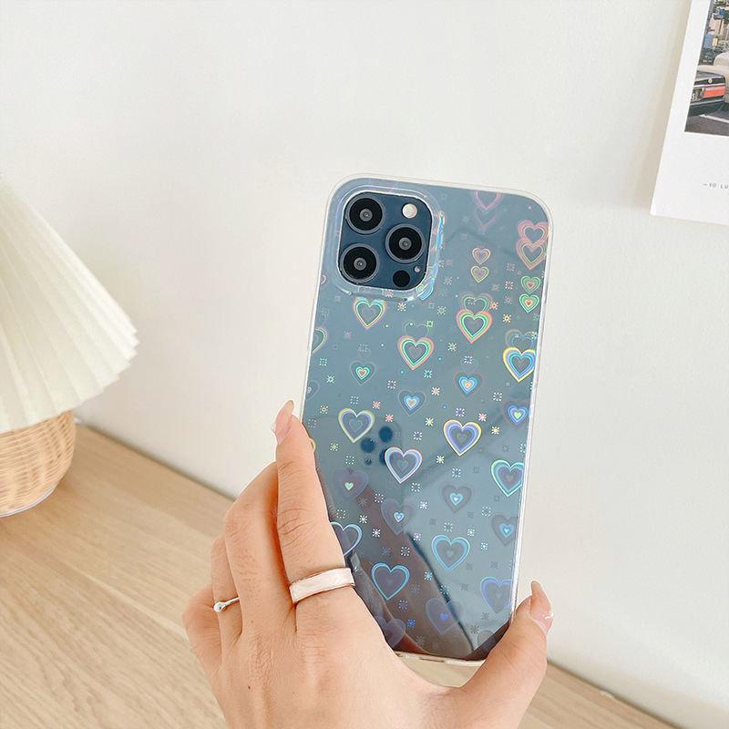 Corazón holográfico Funda de iPhone