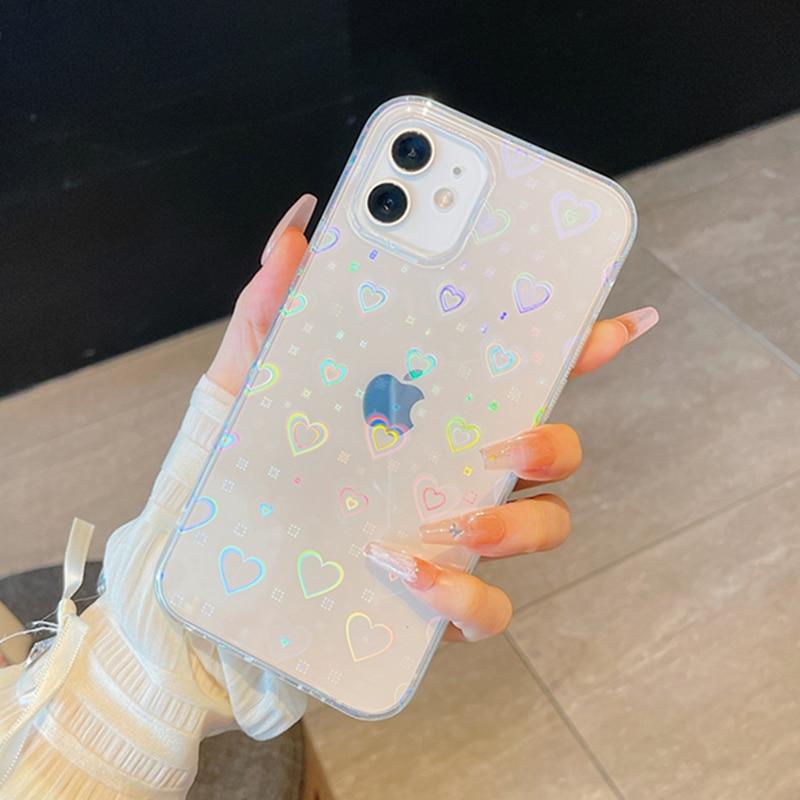 Corazón holográfico Funda de iPhone