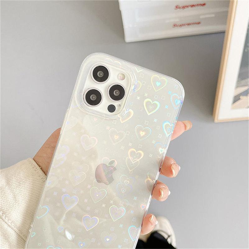 Corazón holográfico Funda de iPhone