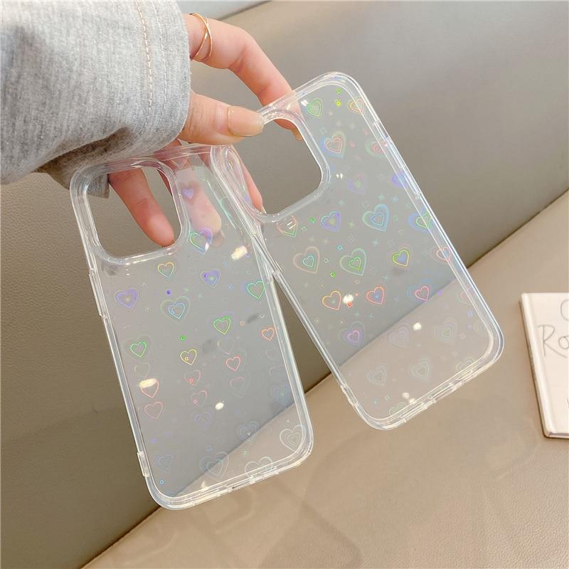 Corazón holográfico Funda de iPhone