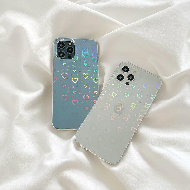 Corazón holográfico Funda de iPhone