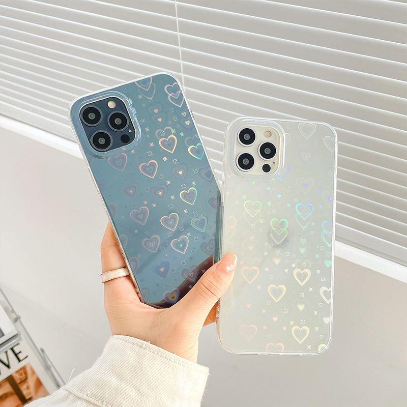 Corazón holográfico Funda de iPhone