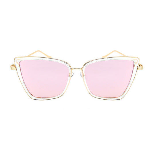 Neue Marke Designer Cateye Sonnenbrille Frauen Vintage Metall Gläser Für Frauen Spiegel Retro Lunette De Soleil Femme UV400