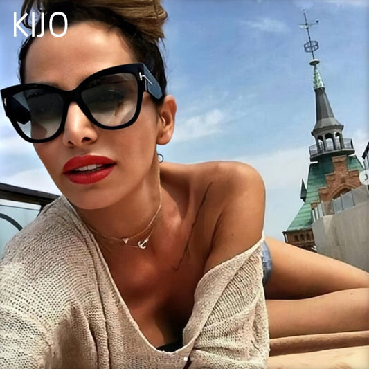 Neue Mode Marke Designer Tom Cat Eye Sonnenbrille Frauen Übergroßen Rahmen Vintage Sonnenbrille oculos de sol UV400