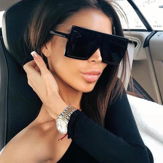 Kunststoff Übergroßen Frauen Sonnenbrille Platz Marke Designer Großen Rahmen Sonnenbrille Für Weibliche UV400 Sonnenbrille oculos masculino