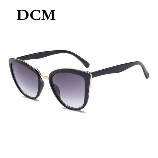 DCM Cateye okulary przeciwsłoneczne damskie Vintage okulary gradientowe Retro okulary przeciwsłoneczne kocie oczy okulary damskie UV400