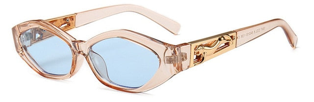 SHAUNA gyémánt éles divat fém ugró gepárd dekoráció divat női kis macskaszem napszemüveg