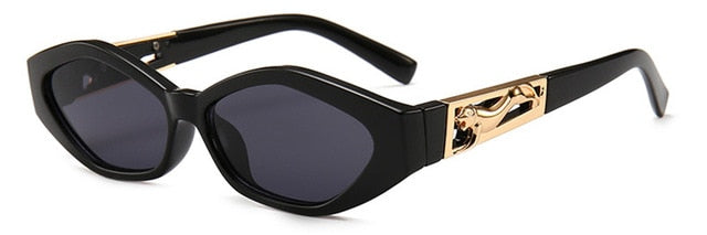 SHAUNA gyémánt éles divat fém ugró gepárd dekoráció divat női kis macskaszem napszemüveg