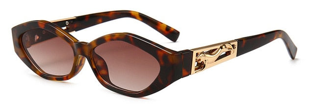 SHAUNA gyémánt éles divat fém ugró gepárd dekoráció divat női kis macskaszem napszemüveg