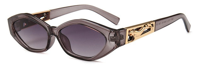 SHAUNA gyémánt éles divat fém ugró gepárd dekoráció divat női kis macskaszem napszemüveg