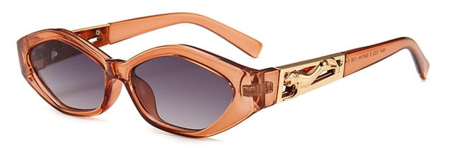 SHAUNA gyémánt éles divat fém ugró gepárd dekoráció divat női kis macskaszem napszemüveg