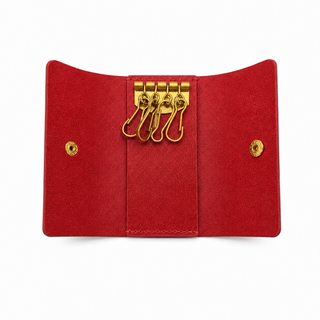 Handcrafted Vintage Leather Key Holder with Brass Hooks