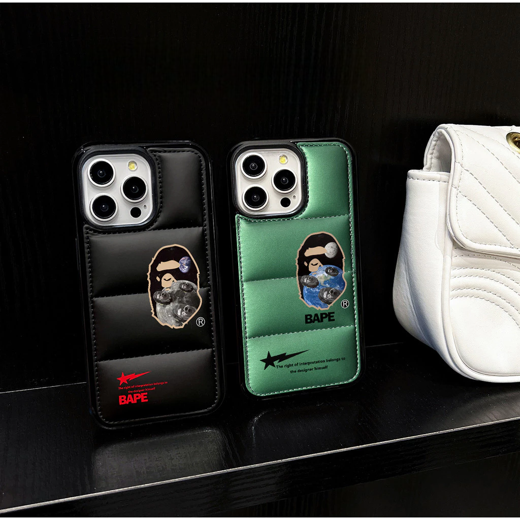 Metallic Ape Design Down Filled Puffer Phone case