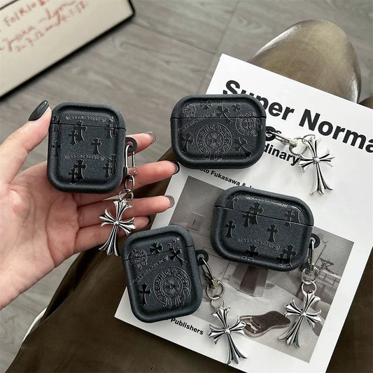 Gothic Cross Charm AirPod Case â€?Black
