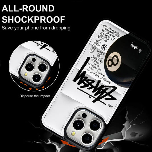 Crisp White Eightball Puffer Case