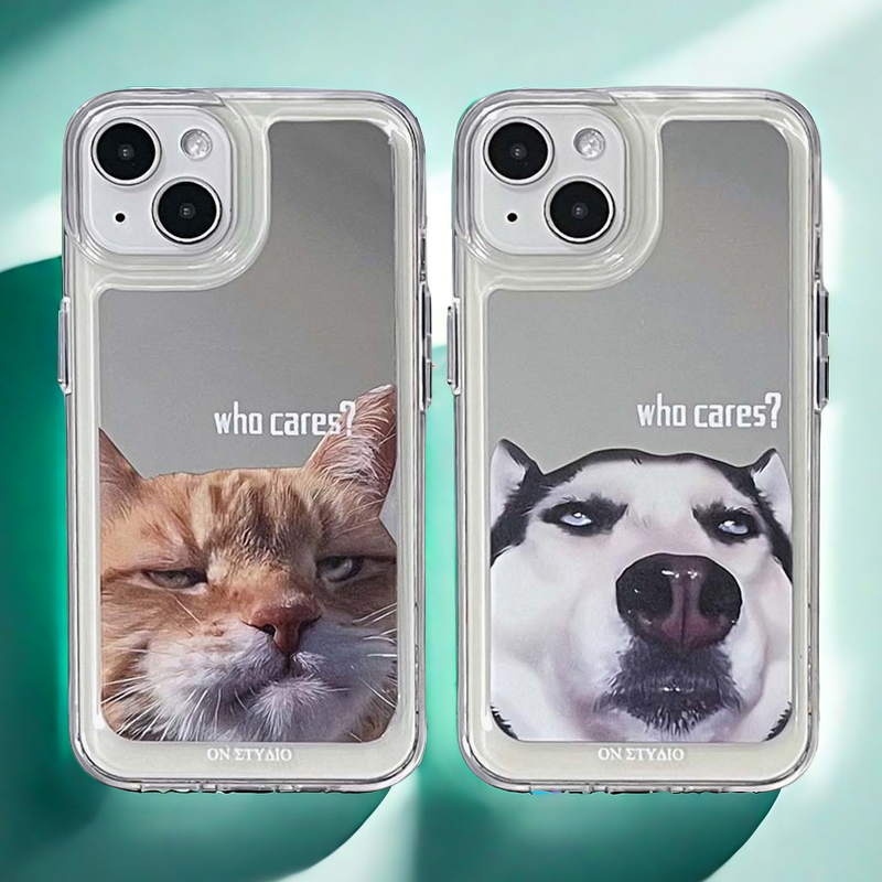 Θήκη iPhone με καθρέφτη | Γάτες για ζευγάρια & Dogs Who Cares (Αγοράστε 2 και κερδίστε 50% έκπτωση στο ένα)
