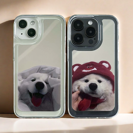 Θήκη καθρέφτη iPhone | Couple Dogs Samoyed (Αγοράστε 2 και κερδίστε έκπτωση 50% σε ένα)