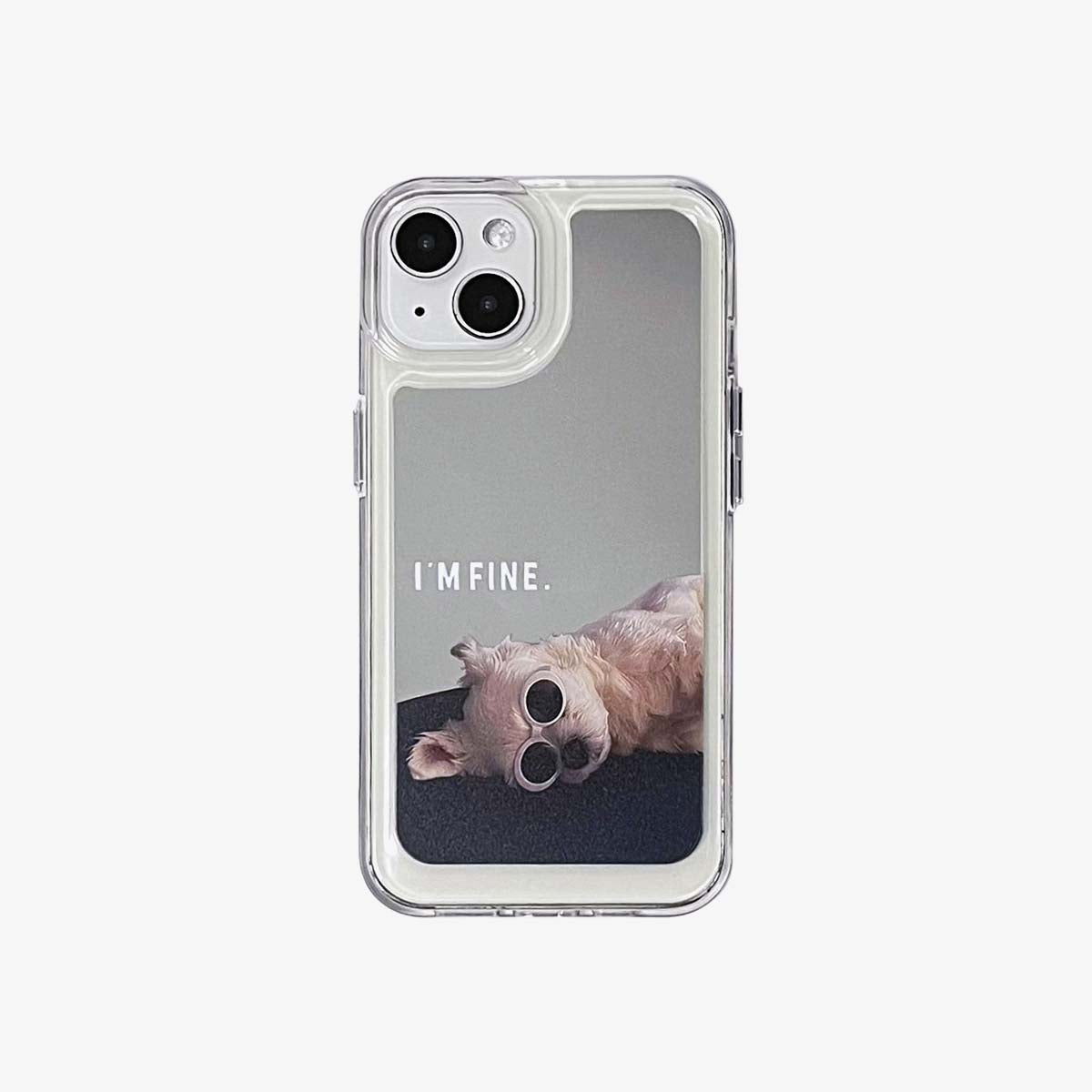 Spiegel iPhone-hoesje | Couple Dogs I Am Fine (Koop er 2 en krijg 50% korting op één)
