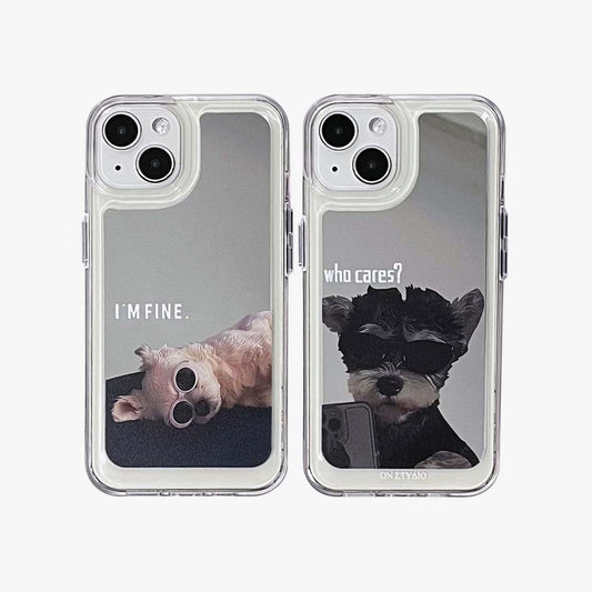 Θήκη καθρέφτη iPhone | Couple Dogs I Am Fine (Αγοράστε 2 και κερδίστε έκπτωση 50% για ένα)